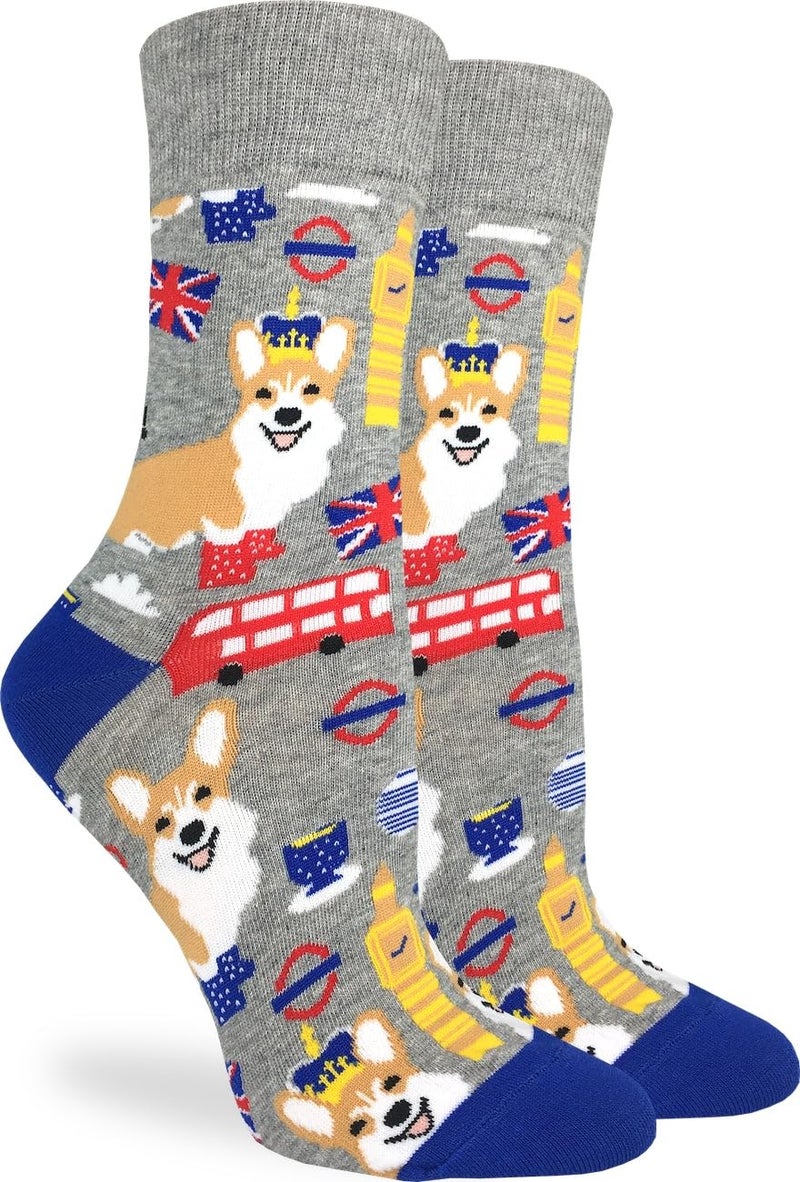 Good Luck Sock Women's Corgi in London Dog Socks, Adult, Shoe Size 5-9 - Image 1